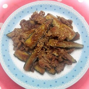 ご飯が進む☆細切り茄子と豚肉の甘辛炒め♪